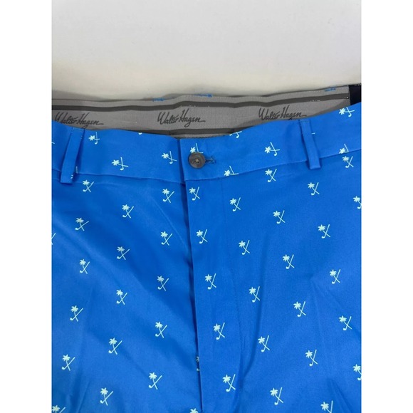 Walter Hagen Perfect 11 Golf Shorts Palm Clubs Print Sea Blue Size 32 New 10" In - Picture 6 of 9